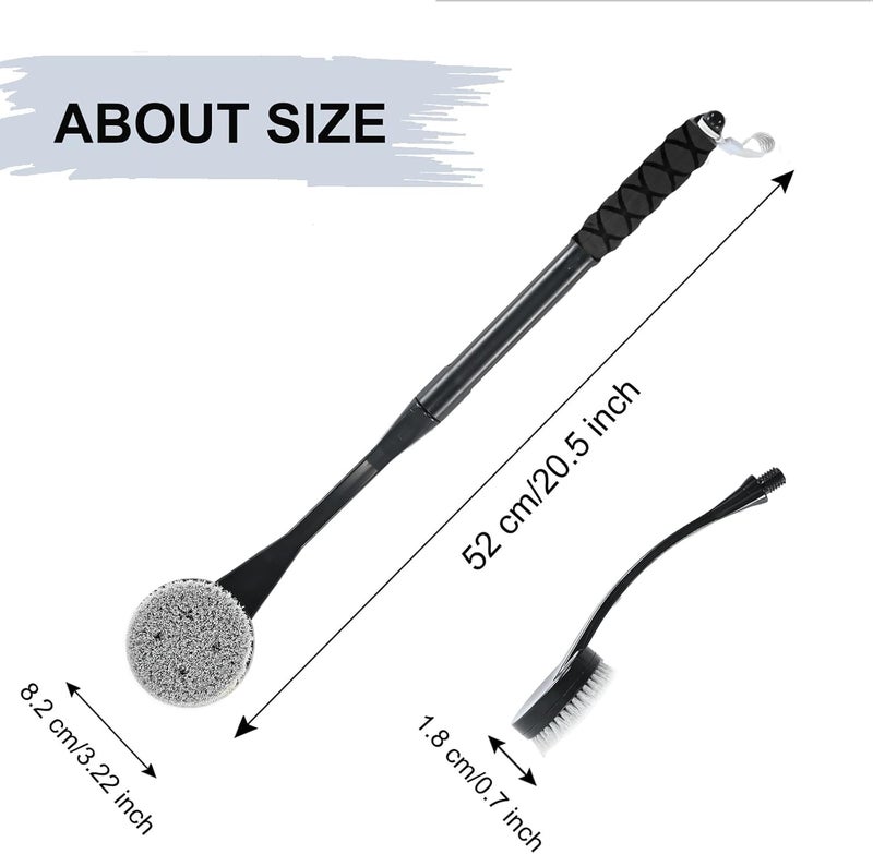 Gobiteli Back Scrubber for Shower,20.5" Bath Brush Long Handle for Shower for Deep Clean,Back Brush for Shower for Men Women(Black) - Image 5